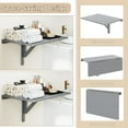 thumbnail image 6 of Wubio Wall Mounted Desk, 31.5" x 23.5" Fold Down for Small Spaces Portable Drop Leaf Table, Collapsible Floating Workbench for Home Office, Garage, Bar, Kitchen or Laundry Room, Gray, 6 of 10