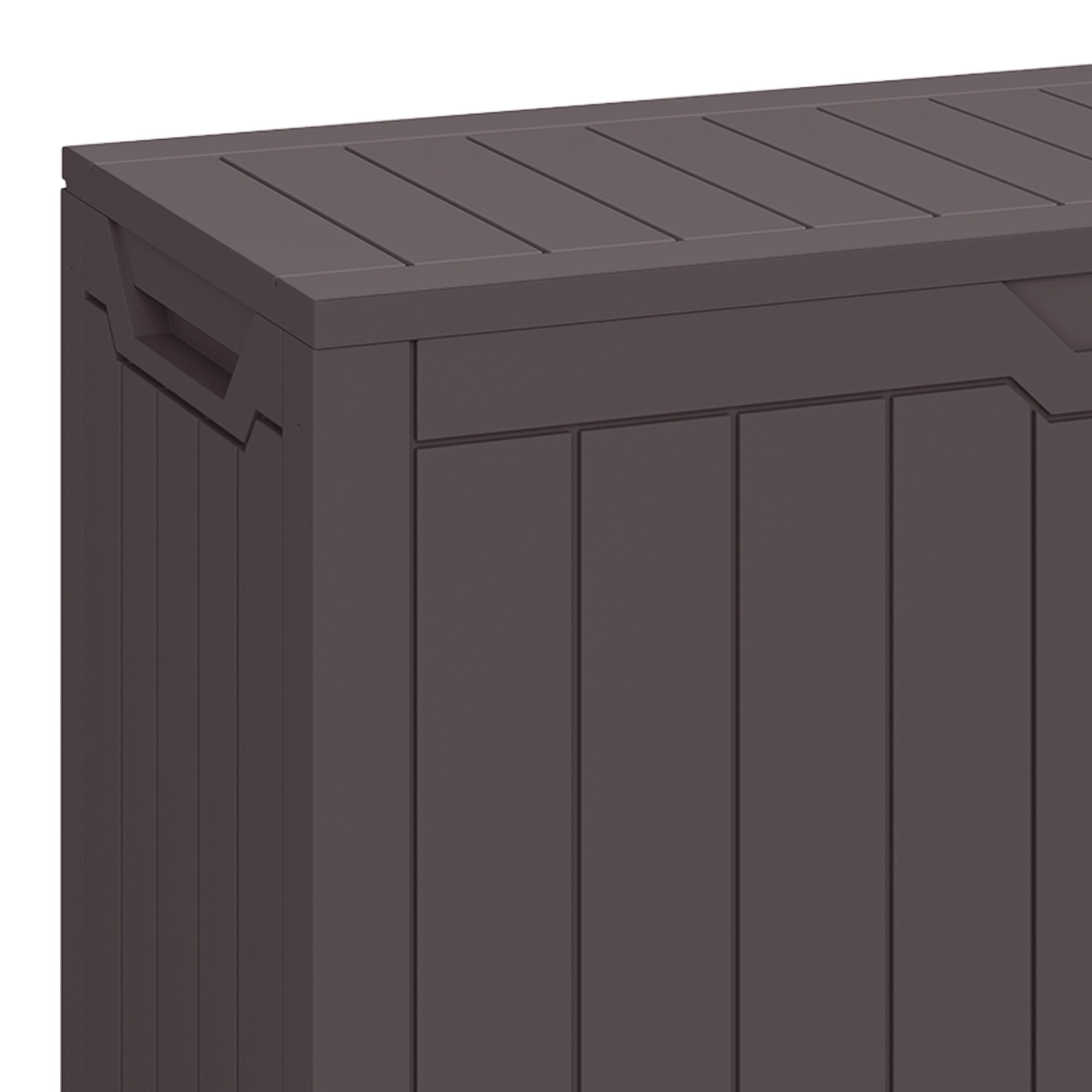 Uforic 80 Gallon Resin Deck Box, Outdoor Storage Box, Lockable Weather Resistant Container for Patio Garden Home Essentials, Dark Brown