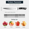 thumbnail image 5 of 5.5-Inch Kitchen Utility Knife, German Stainless Steel, Full Tang, Paring Knife, 5 of 5