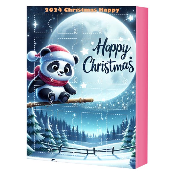 kjfeif 2024 Christmas Panda Advent Calendar 2024 Advent Calendar Christmas Holiday Advent Calendar 24 Days of Christmas, Christmas Gifts Advent Calendar Puzzles Decor for Adults and Kids