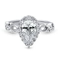 thumbnail image 2 of BERRICLE Sterling Silver Filigree Wedding Engagement Rings Cubic Zirconia CZ Halo Ring for Women, Rhodium Plated Size 4, 2 of 7