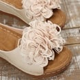 thumbnail image 7 of Bkhluea Womens Wedge Sandals Flower Summer Dressy Flat Open Toe Platform Shoes Casual Boho Slip on Beach Walking Sandals, 7 of 7