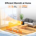thumbnail image 3 of Calentador eléctrico OWAAE 1500W 60° oscilante para uso en interiores, 3 of 5