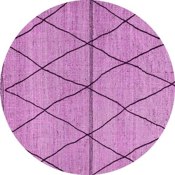 Ahgly Company Indoor Round Abstract Pink Modern Area Rugs, 8' Round