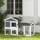 thumbnail image 2 of HOWEN 58" Large Rabbit Hutch Outdoor Indoor, Wooden Bunny Hutch, Guinea Pig Cage with Run, Removable Tray, Asphalt Roof, Lockable Doors and Ramp, for 1-2 Small Rabbits, Gray, 2 of 17