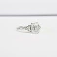 thumbnail image 3 of HeartsAndYou Petite Round Accents Solitaire Ring 1ct Emerald Cut Moissanite 18k White Gold Over Silver, 3 of 7