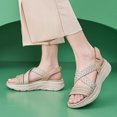 thumbnail image 1 of Sandalias planas para mujer Sandalias con tiras cruzadas Cómodas antideslizantes para fiestas y vacaciones, 1 of 9