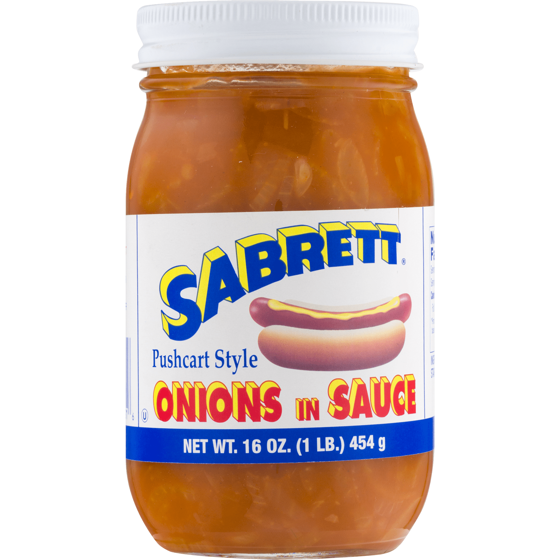 Sabrett Pushcart Style Onions in Sauce, 16 oz Jar, Refrigerated