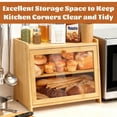thumbnail image 6 of 【Mulaibdin】2-Tier Bamboo Bread Box with Clear Window, Multi-Functional Kitchen Countertop Storage Organizer for Bread, Spices, Tableware, Sturdy Eco-Friendly Food Holder for Pantry, Cabinet, Cupboard, 6 of 10