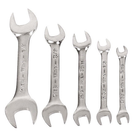 Williams WS-1605 5-Piece Short Double Head Open End Wrench Set 