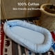 thumbnail image 4 of CooCooBaby - Tumbona infantil para bebés y niños, esencial para recién nacidos de 0 a 12 meses, 100% algodón transpirable, para dormir en la cama (azul bebé), 4 of 5