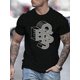 thumbnail image 1 of Camiseta deportiva de manga corta transpirable para hombre, 100 % algodón, de alta calidad, con cuello redondo y estampado de algodón., 1 of 6