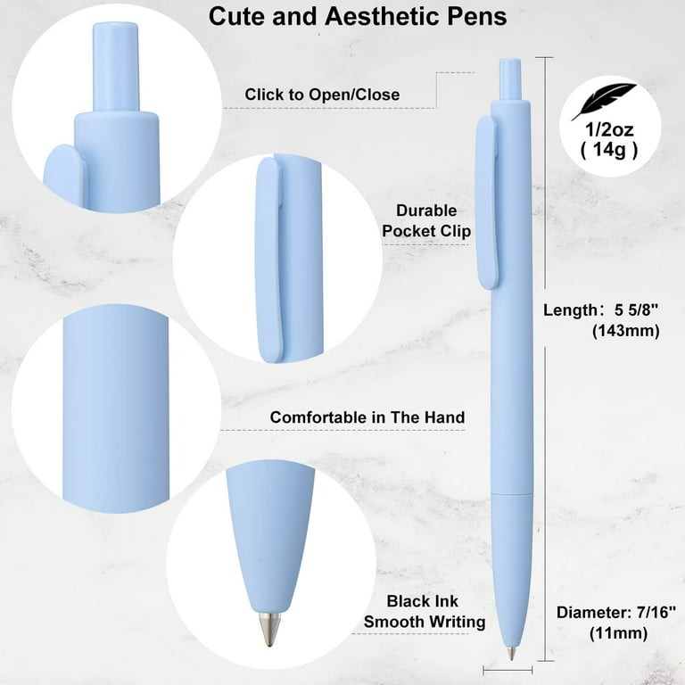 Cute Aesthetic Gel Pens for Note Taking: 10 Pack Black Ballpoint, Retr –  WoodArtSupply