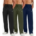 thumbnail image 4 of 5 Pack Mens Sweatpants Open Bottom Joggers for Men with Zip Pockets Loose Fit Mesh Athletic Pants for Running,Casual, 4 of 7