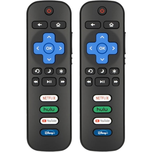 (Pack of 2) Replacement Remote Control for Roku TV, Compatible with TCL Roku/Onn Roku/Hisense Roku Smart TVs