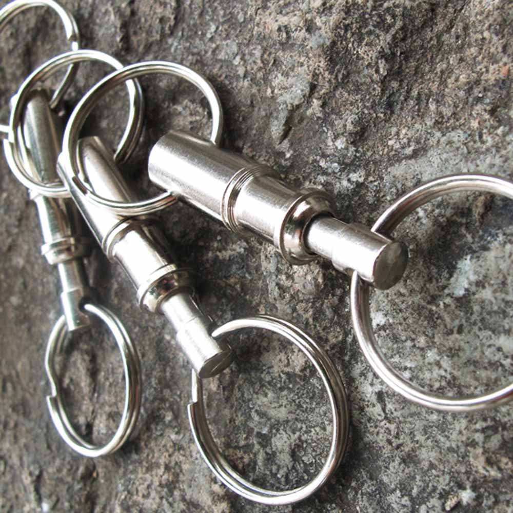 Key Ring Loop Quick Release Keychain Split Loop Solid Brass/Stainless Steel S-XL 