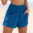thumbnail image 2 of Ruimatai Women's Casual Linen Shorts with Drawstring Waist and Pockets, Breathable Beach Everyday Comfort Shorts, 2 of 9