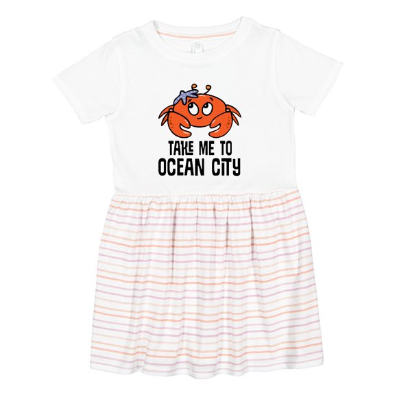 Inktastic Ocean City Maryland Cute Crab Girls Toddler Dress