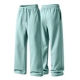 thumbnail image 2 of Men's Lightweight Sweatpants Baggy Straight Open Bottom Wide Leg Drawstring Lounge Athletic Pants with Pockets, 2 of 8