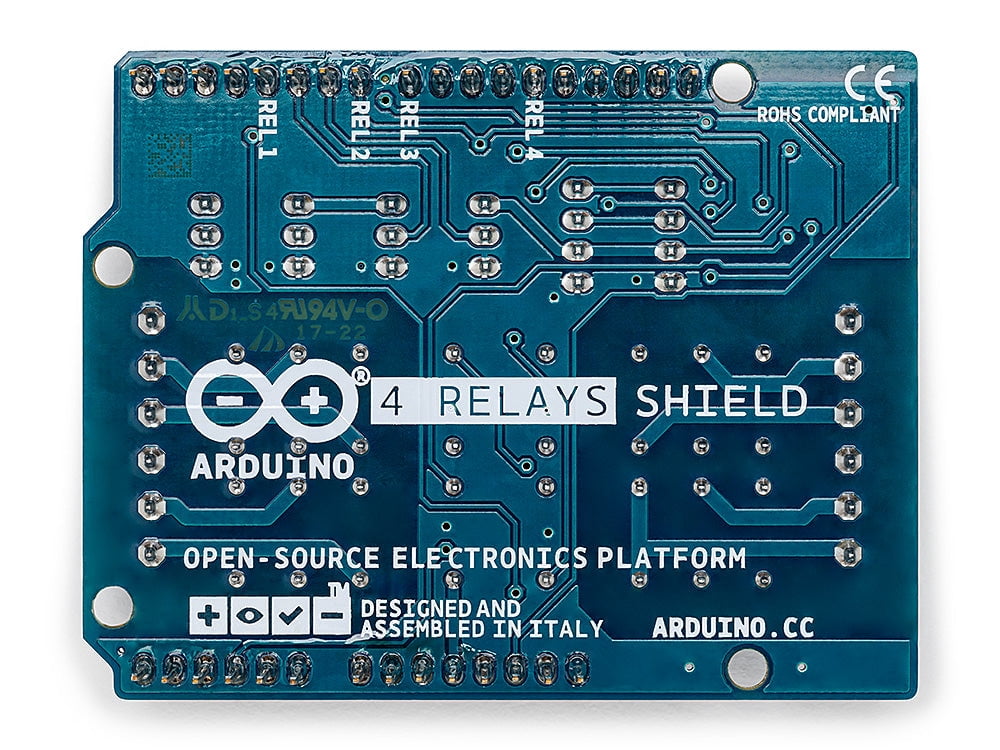 Arduino A000110 4 Relays Shield  allows driving high power loads.