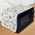 thumbnail image 1 of Nautical Microwave Oven Cover, Marine Theme Ocean Elements with Various Seashells in Hand Drawn Style Print, Water Resistant Organizer with Pockets Kitchen, 36" x 12", Umber and White, by Ambesonne, 1 of 4