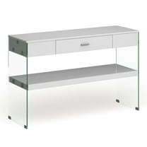 Furniture of America Juka Contemporary Wood Storage Console Table in White