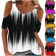 thumbnail image 1 of Fiudx Ofertas Flash Artículos En Oferta Blusas de Cuello Redondo de Manga Corta con Estampado Informal a La Moda para Mujer, 1 of 5