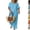 27# Blue, variant on 2 Piece Cotton Linen Sets for Women Matching Set Summer Outfits Short Sleeve Tops Wide Leg Pants with Pockets Red XL
