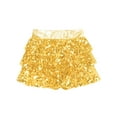 thumbnail image 4 of iiniim Kids Girls Sequin Skirt Elastic Waist 3-Layers Ruffle Dance Skorts Party Scooter Skirt Size 4-16 Gold 8, 4 of 7