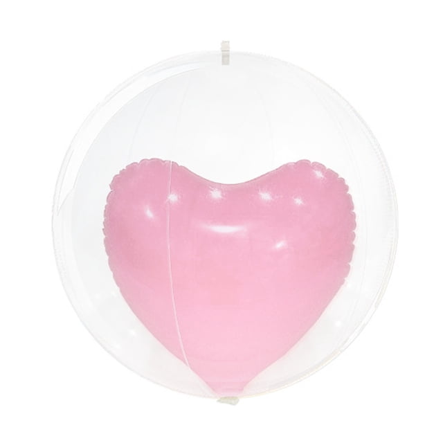 Heart Shaped Balloons PVC Inflatable With Inner Smaller Balloon For Valentine's Day Decoration 13.3 in