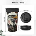 thumbnail image 3 of Rateoe Retro American Eagle A Pattern Travel Coffee Mug Tumbler with Flip Lid | Reusable Insulated Stainless Steel Cold Brew Iced Coffee Cup Thermos, 3 of 8