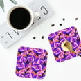 thumbnail image 4 of Lsque Tropics Leaf Pattern 4" Drink Coasters Set of 4, PVC Leather Absorbent Coasters, Table Coaster Set Decorative Coffee Cup Coasters Housewarming Gift -Square, 4 of 6