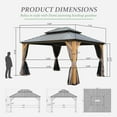 thumbnail image 2 of Domi 12x14 ft Wood Gazebo, Cedar Wood Frame Hardtop Gazebo with Galvanized Steel Double Roof, Outdoor Gazebo with Netting and Curtains, Patio Gazebo Pergola Pavilion for Patio, Backyard, Deck, Lawns, 2 of 9