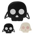 thumbnail image 4 of Caixia Cute Skull Purse with Heart Nose Detail, Round Compact , Adjustable Shoulder Strap, Smooth PU Finish, for Women, Seasonal Carry, Black, 4 of 8