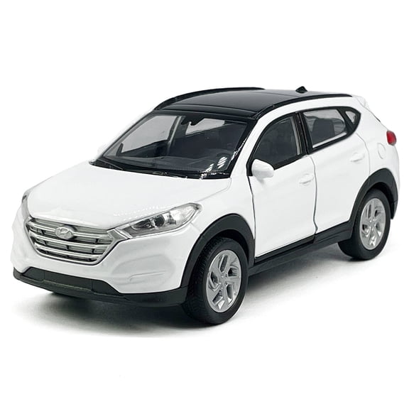 1:36 Scale Tucson Toy Car Model Metal Diecast SUV Toy Vehicle, Doors Open Pull Back, Toys for Boys 3 4 5 6 7 Year Old Toddler Kids Gifts, Men Collection, Home Office Décor Cake Topper, White