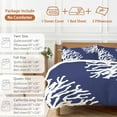thumbnail image 6 of Cal King 4 Piece Bedding Set Sea Coral Navy Blue Soft Breathable Duvet Cover and Pillowcase,Simple Minimalist Style Duvet Cover Set Washable Bed Sheets for Bedroom Dormitory Guest Room, 6 of 9
