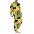 thumbnail image 2 of Fotbe Bee honey Pattern Long Sleeve Pajama Set for Men,Sleepwear Set,2-piece Loungewear Set,Soft PJs Comfy Nightwear with Pockets-, 2 of 7