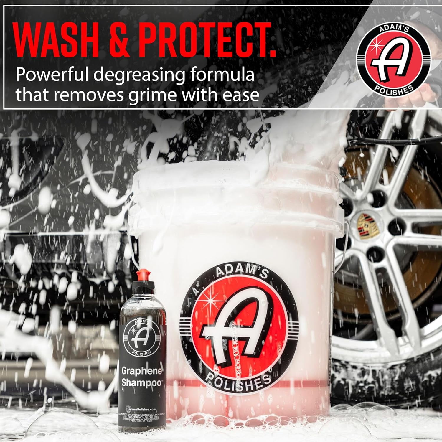 Adam's Graphene Shampoo Gallon - Graphene Ceramic Coating Infused Car Wash  Soap - Powerful Cleaner & Protection In One Step - pH Neutral, High Suds  For Foam Cannon, Foam Gun, Or Detailing