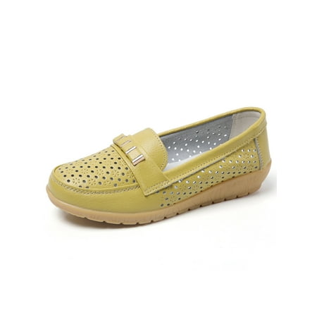 

SIMANLAN Women Nonslip Slip On Flats Work Low Top Ladies Driving Lightweight Casual Shoe Green 7