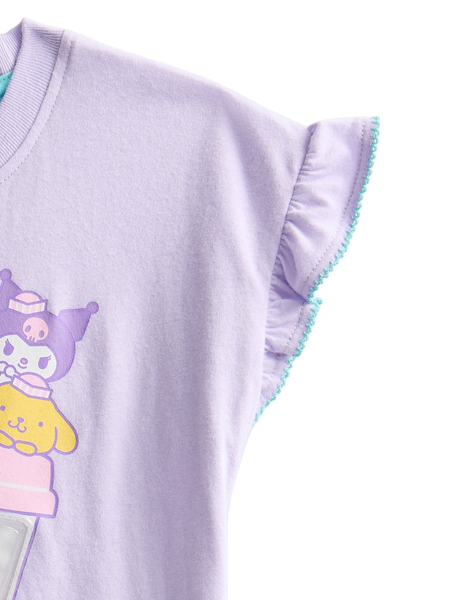 Hello Kitty and Friends Toddler Girls Ruffle Graphic Tee with Short Sleeves, Sizes 12M-5T