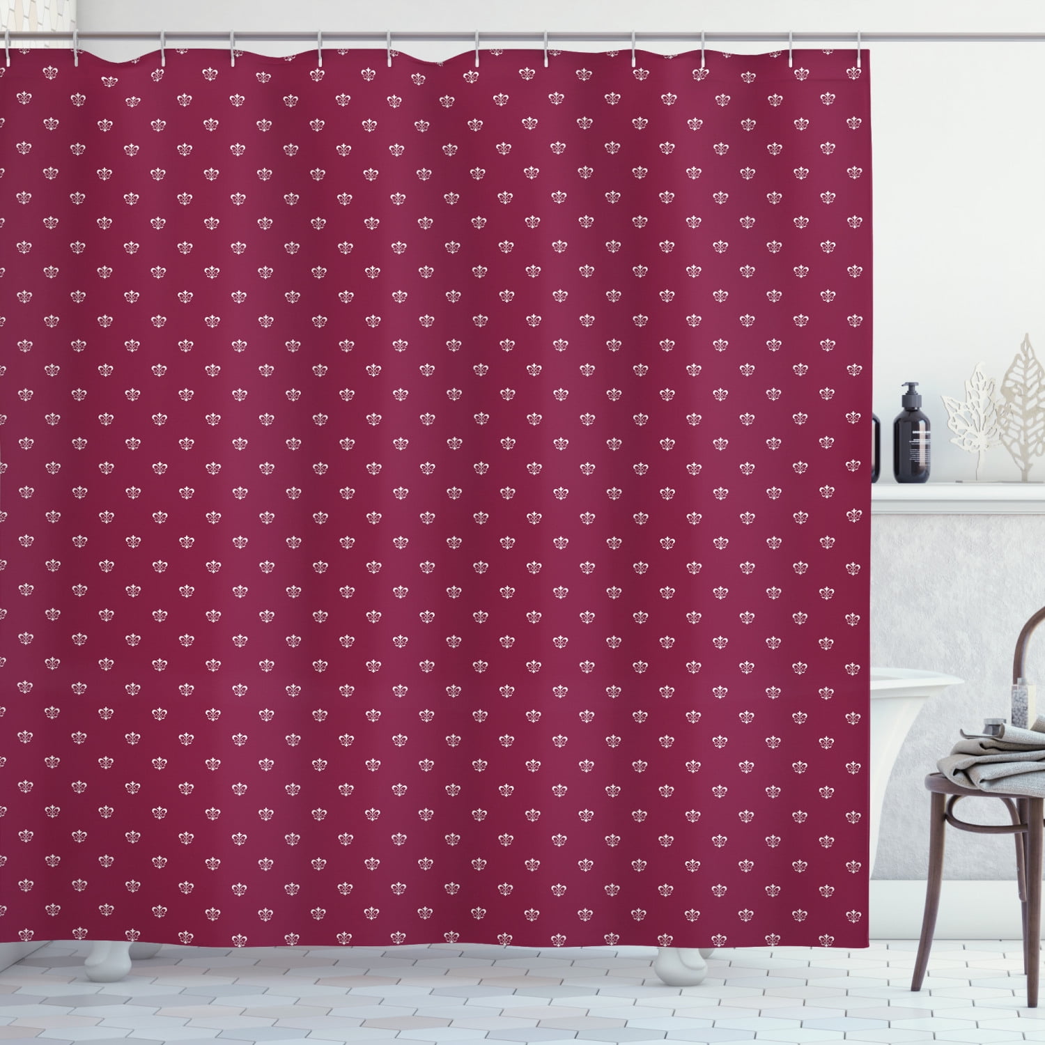 Simple Crown Pattern Curtain Shower Curtain 100% Waterproof Polyester No Mildew 