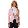 thumbnail image 1 of Chaqueta de gamuza sintética Allegra K Cárdigan Outwear Drapeado con solapa frontal abierta Rosa S, 1 of 5