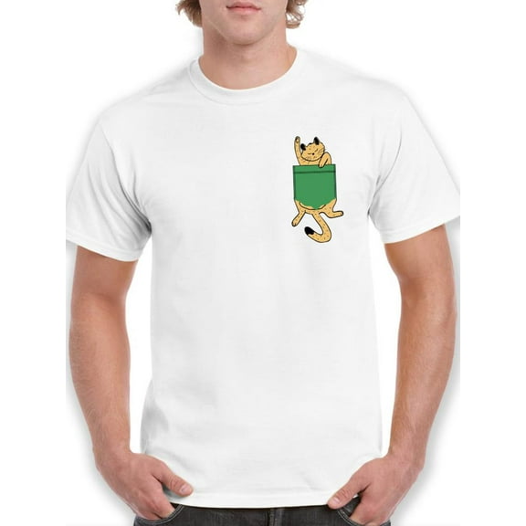 Kitten Pocket T-Shirt Men -Smartprints Designs, Male Large