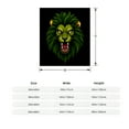 thumbnail image 3 of Stylish Roaring Lion Flannel Blanket - Soft Cozy Durable for Sofa Travel Bed & Chair - Vibrant Green Yellow Eyes Design, 3 of 5