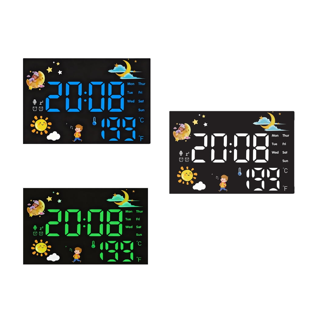 Zeiwohndc Digital Display Alarm Clock Real Time Temperature Monitoring Calendar Feature