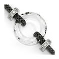 thumbnail image 1 of 925 Sterling Silver Textured Ruthenium plating Fancy Lobster Closure Blk Plated Crystal Bracelet With 1inch Ext. 6.5 Inc, 1 of 4