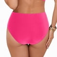 thumbnail image 6 of HCNTES Women's High Waisted Retro Bikini Bottoms Tummy Control Swimwear Full Coverage Hot Pink,S, 6 of 10