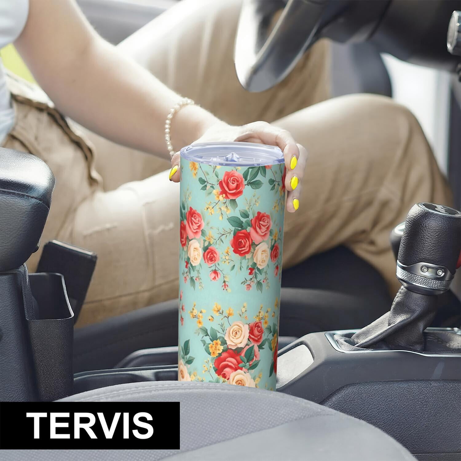 Flower Floral Print Pattern Insulated Lunch Bag for Women and Men, Large Portable Soft Cooler Tote, Thermal Food Storage Bag with Pearl Cotton, 8.66L, 8.75"x5.75"x9.5"