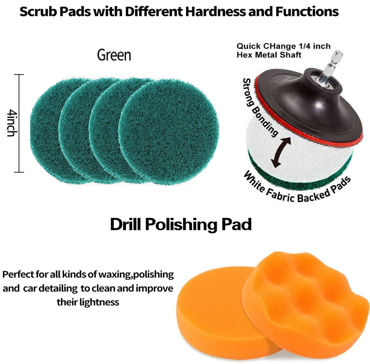 NEX 7Pcs Scrub Brush Drill Plastic Attachment Set Power Scrubber Deep Cleaning Kit Combo