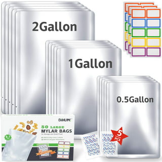 Gallon 5 Mil Heavy Duty Seal-Top Mylar Bags and Oxygen Absorbers